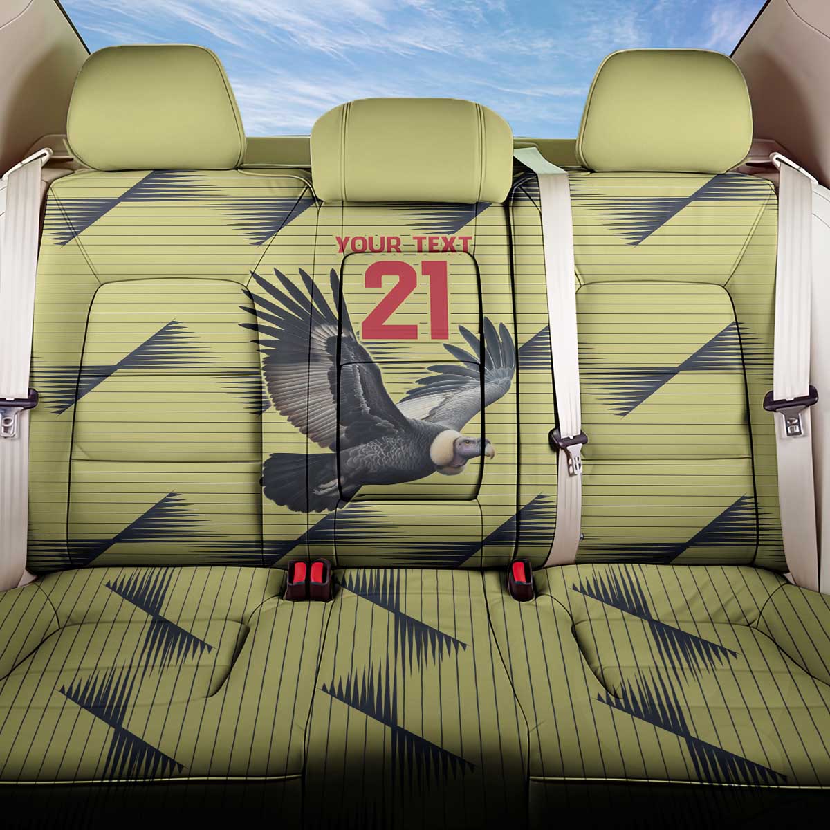 Colombia Football Custom Back Car Seat Cover Los Cafeteros Andean Condor