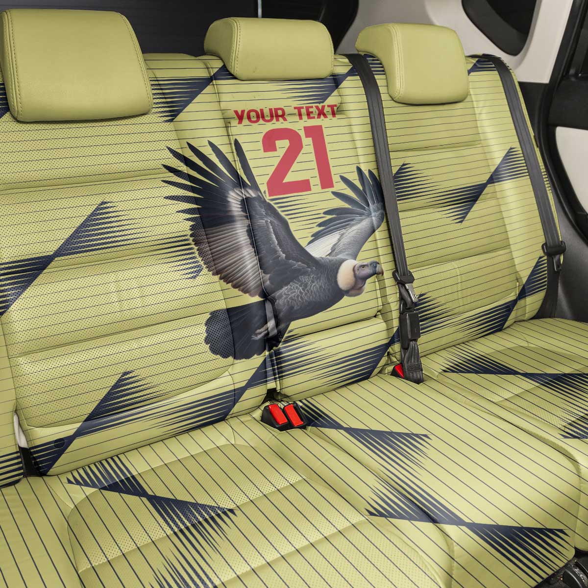 Colombia Football Custom Back Car Seat Cover Los Cafeteros Andean Condor