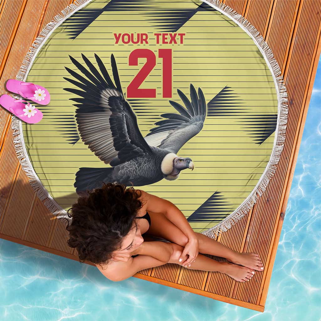 Colombia Football Custom Beach Blanket Los Cafeteros Andean Condor