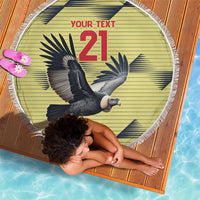 Colombia Football Custom Beach Blanket Los Cafeteros Andean Condor