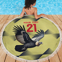 Colombia Football Custom Beach Blanket Los Cafeteros Andean Condor