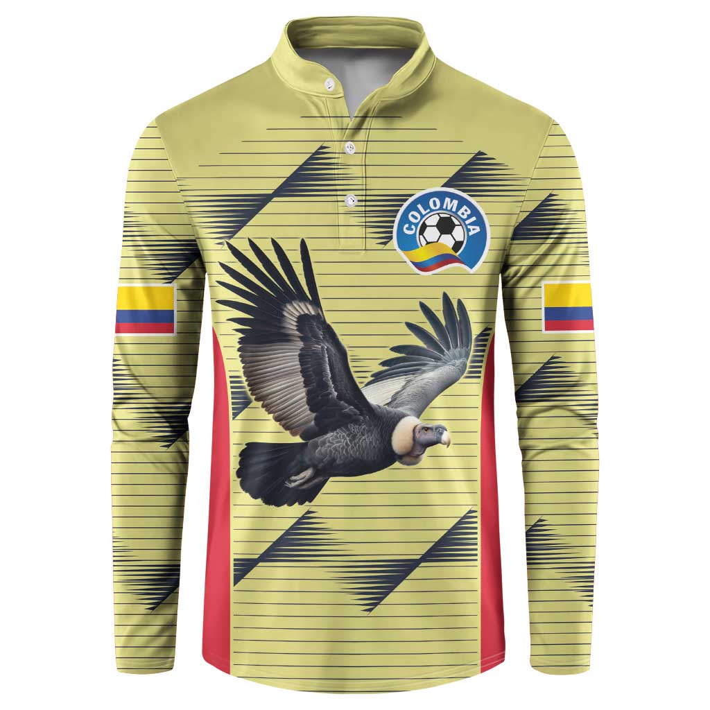 Colombia Football Custom Button Sweatshirt Los Cafeteros Andean Condor