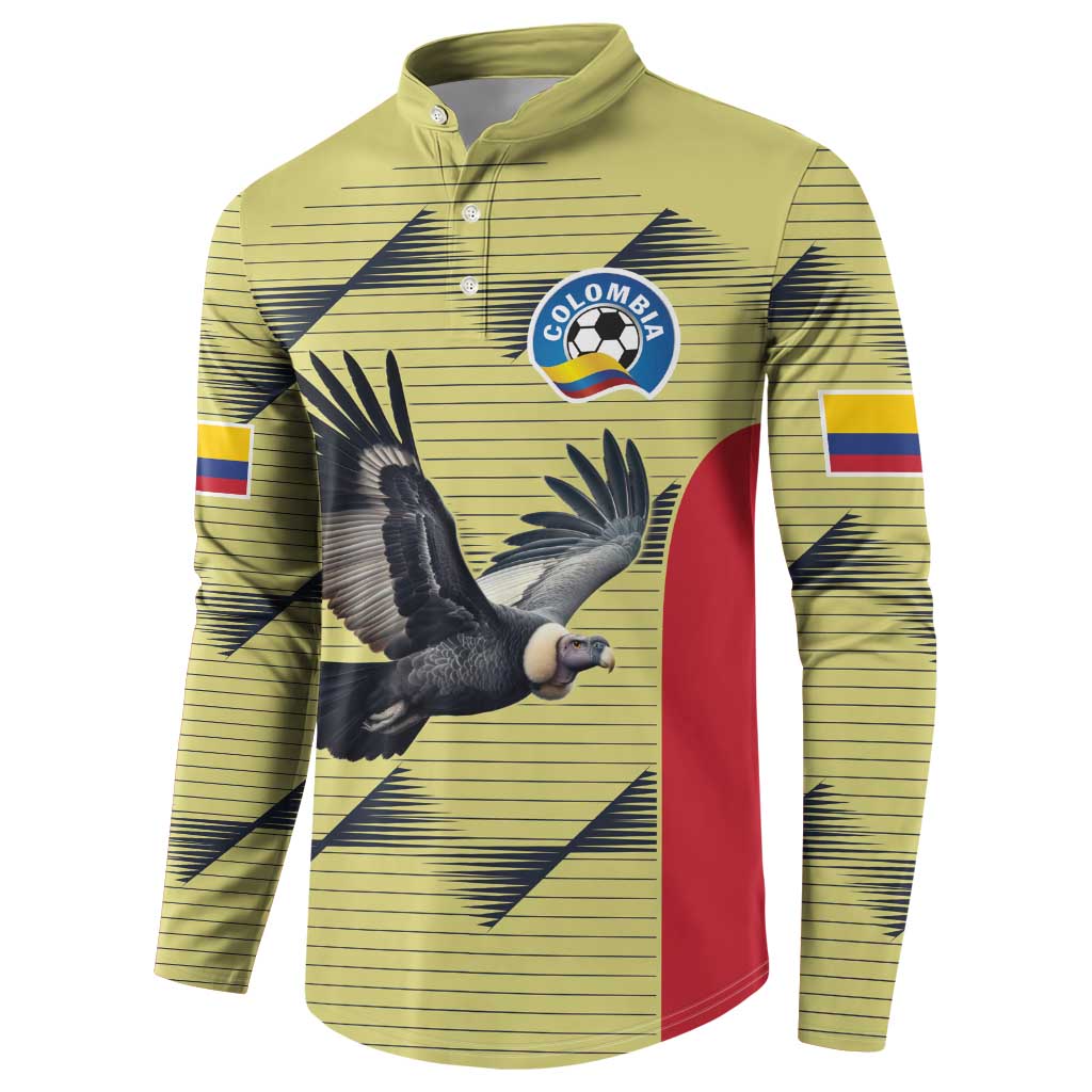 Colombia Football Custom Button Sweatshirt Los Cafeteros Andean Condor
