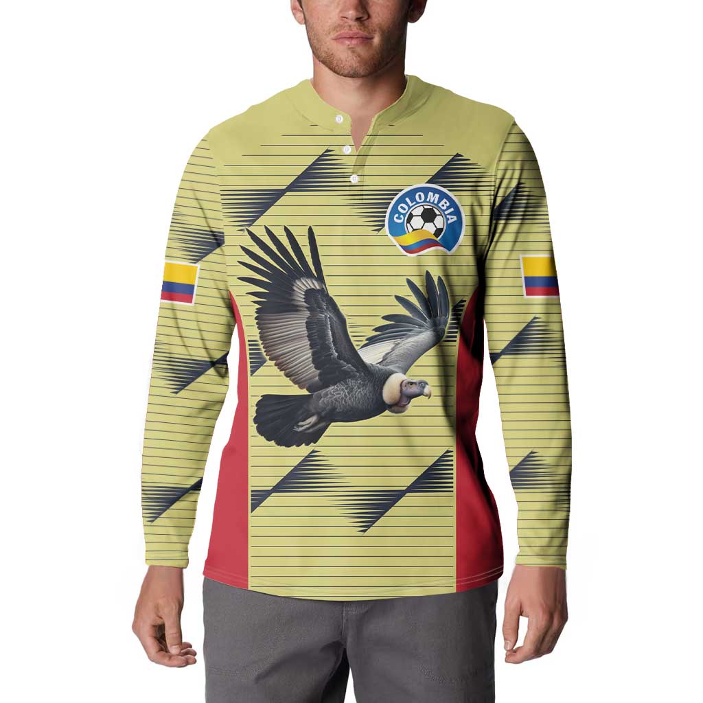Colombia Football Custom Button Sweatshirt Los Cafeteros Andean Condor