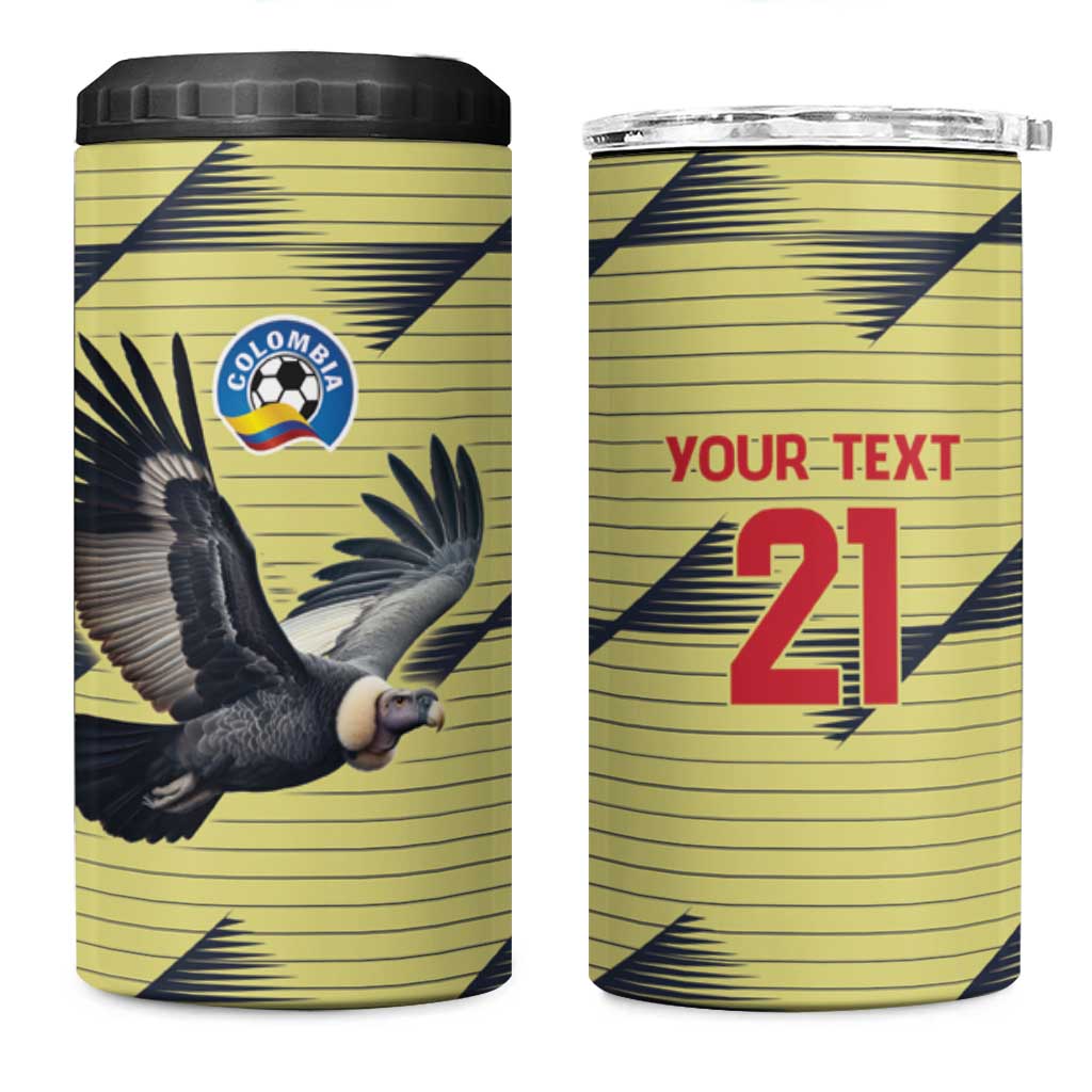 Colombia Football Custom 4 in 1 Can Cooler Tumbler Los Cafeteros Andean Condor