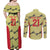Colombia Football Custom Couples Matching Off Shoulder Maxi Dress and Long Sleeve Button Shirt Los Cafeteros Andean Condor
