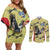 Colombia Football Custom Couples Matching Off Shoulder Short Dress and Long Sleeve Button Shirt Los Cafeteros Andean Condor