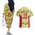 Colombia Football Custom Couples Matching Off The Shoulder Long Sleeve Dress and Hawaiian Shirt Los Cafeteros Andean Condor