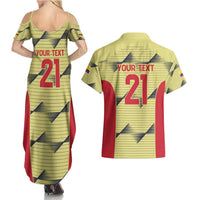 Colombia Football Custom Couples Matching Summer Maxi Dress and Hawaiian Shirt Los Cafeteros Andean Condor