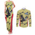 Colombia Football Custom Couples Matching Tank Maxi Dress and Long Sleeve Button Shirt Los Cafeteros Andean Condor