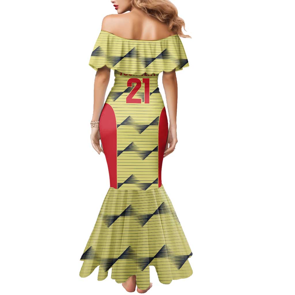 Colombia Football Custom Family Matching Mermaid Dress and Hawaiian Shirt Los Cafeteros Andean Condor