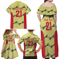 Colombia Football Custom Family Matching Off Shoulder Maxi Dress and Hawaiian Shirt Los Cafeteros Andean Condor