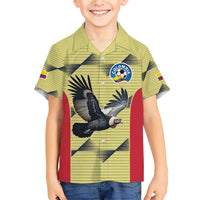 Colombia Football Custom Family Matching Short Sleeve Bodycon Dress and Hawaiian Shirt Los Cafeteros Andean Condor