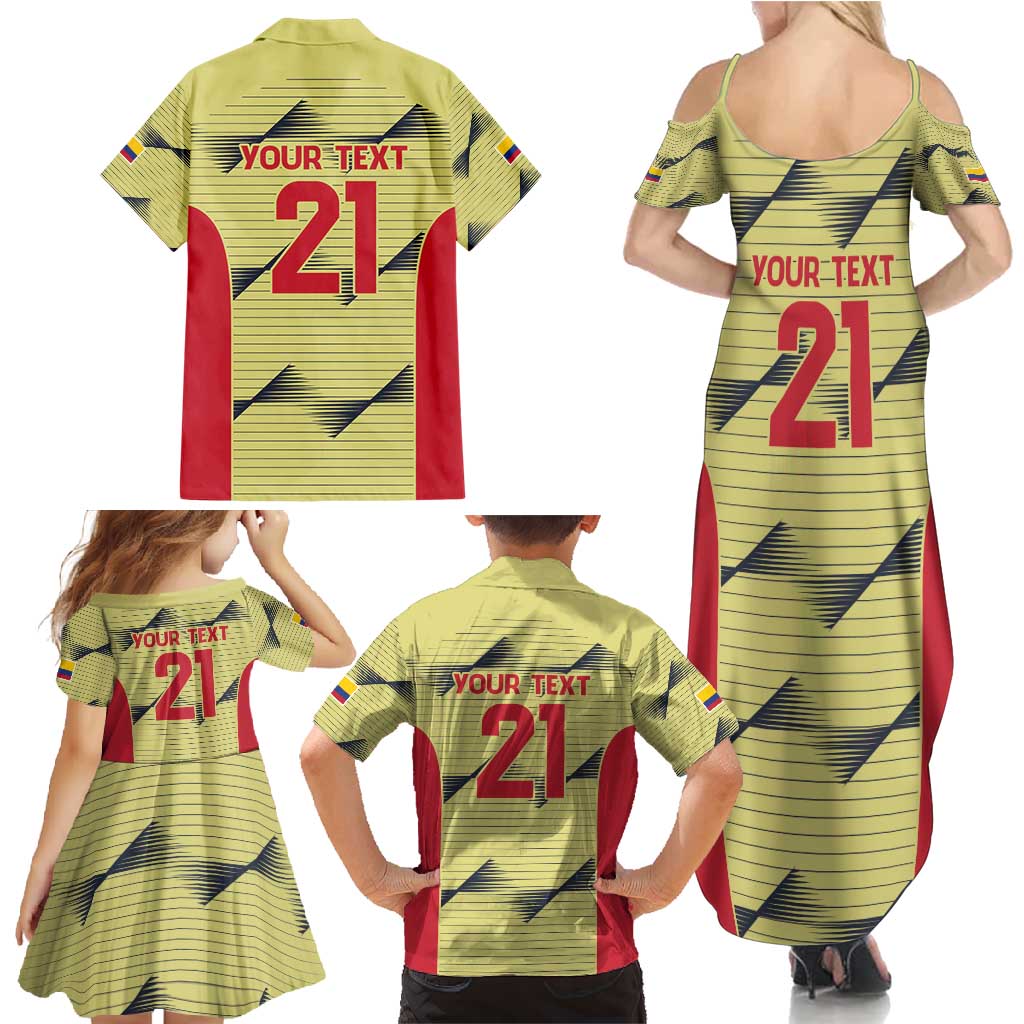 Colombia Football Custom Family Matching Summer Maxi Dress and Hawaiian Shirt Los Cafeteros Andean Condor