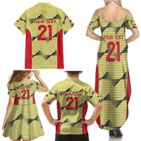 Colombia Football Custom Family Matching Summer Maxi Dress and Hawaiian Shirt Los Cafeteros Andean Condor