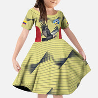 Colombia Football Custom Family Matching Tank Maxi Dress and Hawaiian Shirt Los Cafeteros Andean Condor