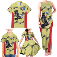 Colombia Football Custom Family Matching Tank Maxi Dress and Hawaiian Shirt Los Cafeteros Andean Condor