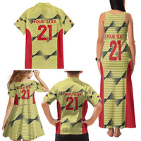 Colombia Football Custom Family Matching Tank Maxi Dress and Hawaiian Shirt Los Cafeteros Andean Condor