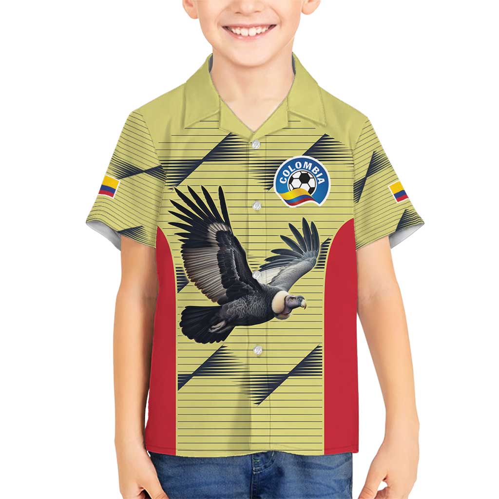 Colombia Football Custom Family Matching Tank Maxi Dress and Hawaiian Shirt Los Cafeteros Andean Condor