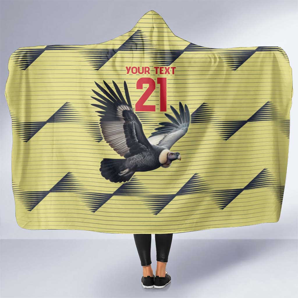 Colombia Football Custom Hooded Blanket Los Cafeteros Andean Condor LT9