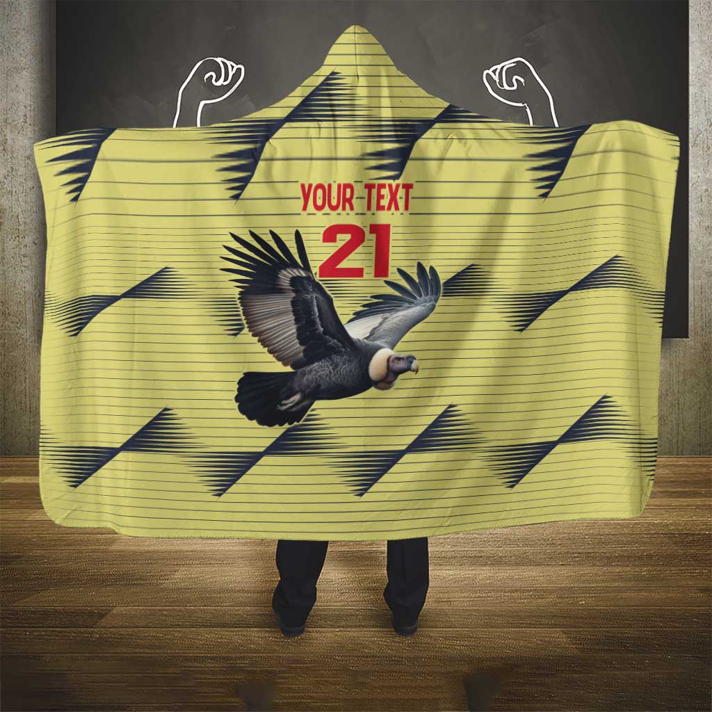 Colombia Football Custom Hooded Blanket Los Cafeteros Andean Condor