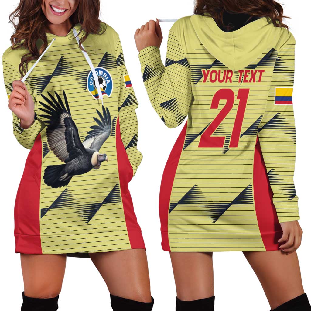 Colombia Football Custom Hoodie Dress Los Cafeteros Andean Condor