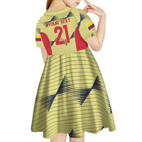 Colombia Football Custom Kid Short Sleeve Dress Los Cafeteros Andean Condor