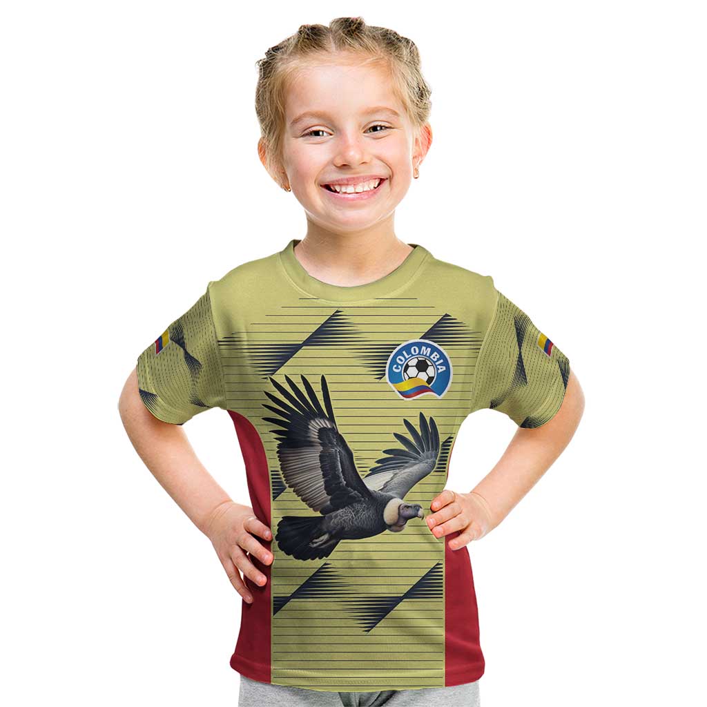 Colombia Football Custom Kid T Shirt Los Cafeteros Andean Condor