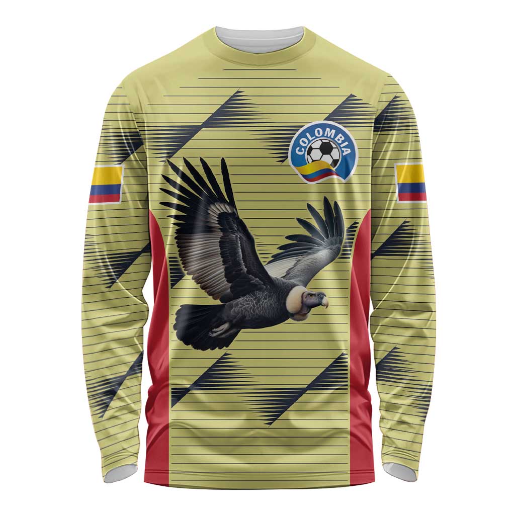 Colombia Football Custom Long Sleeve Shirt Los Cafeteros Andean Condor