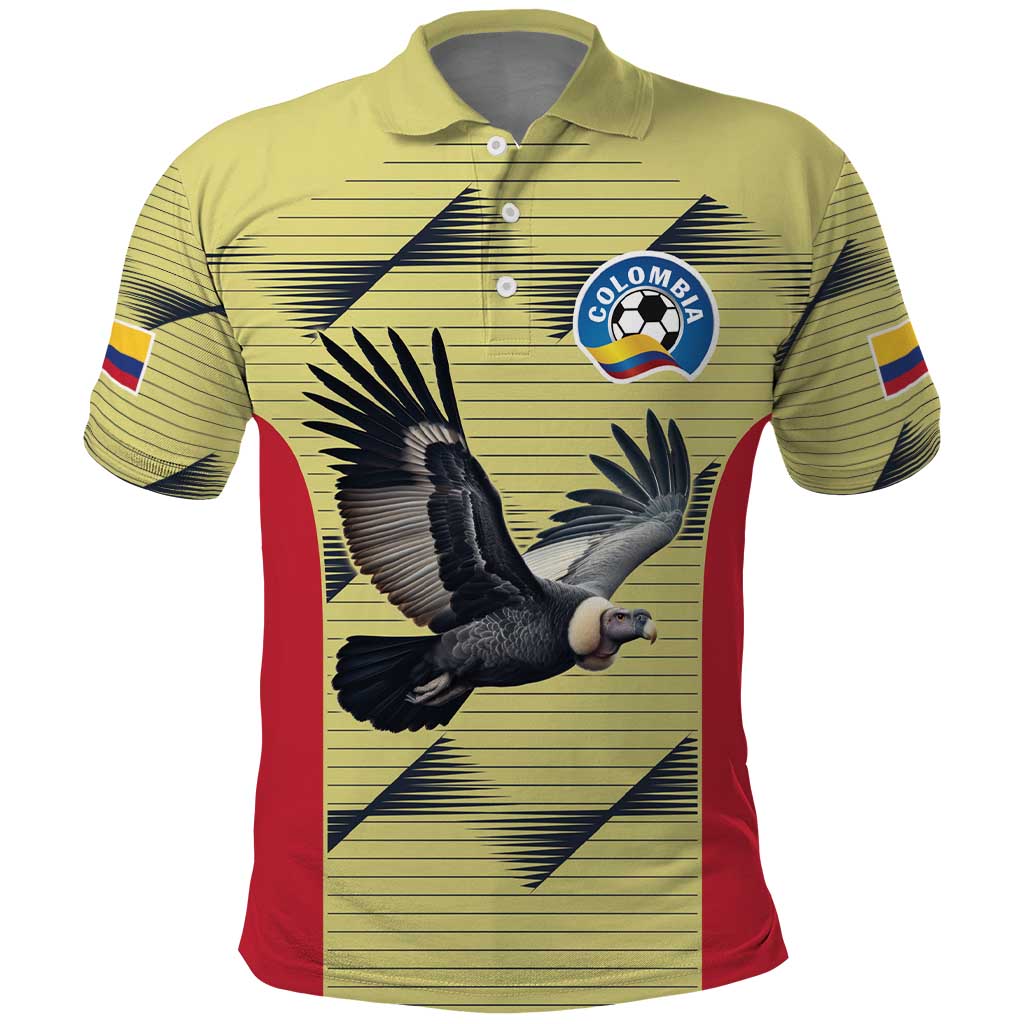 Colombia Football Custom Polo Shirt Los Cafeteros Andean Condor