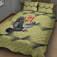 Colombia Football Custom Quilt Bed Set Los Cafeteros Andean Condor LT9