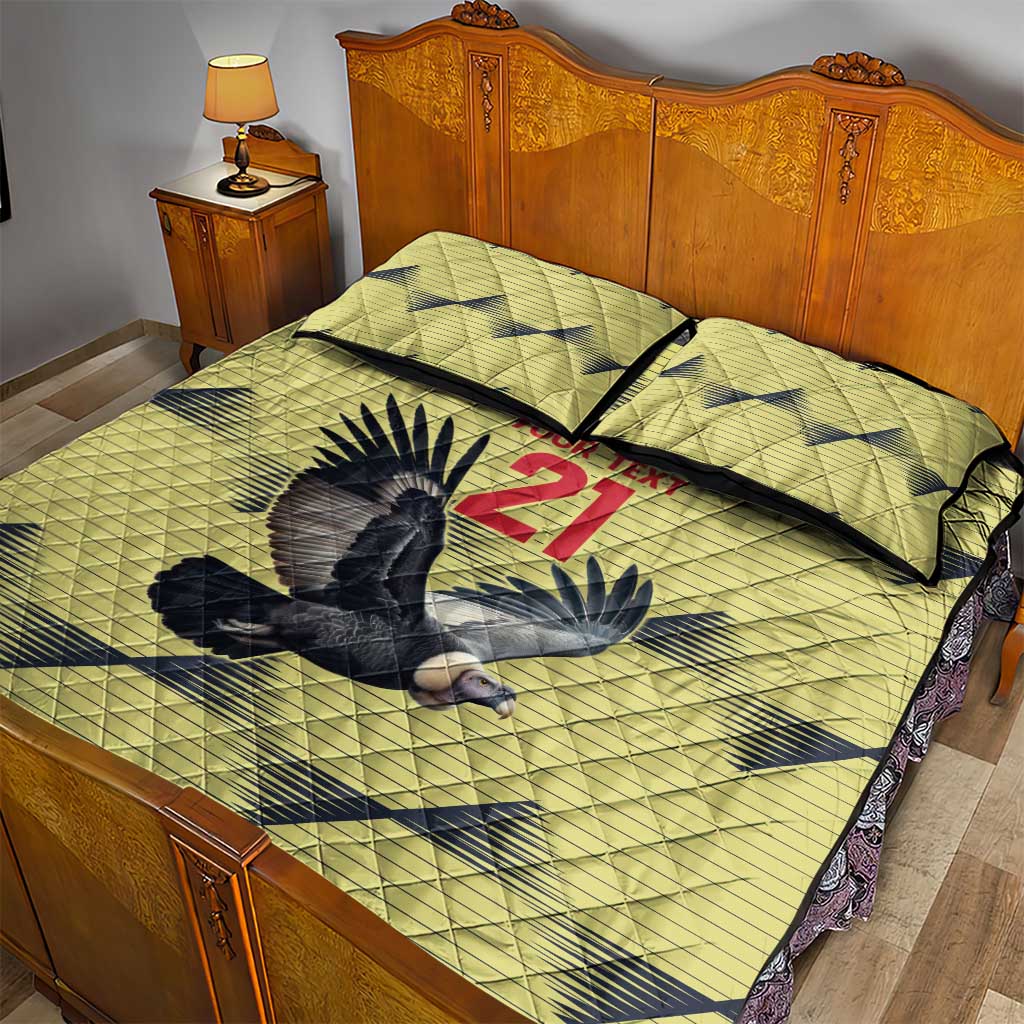 Colombia Football Custom Quilt Bed Set Los Cafeteros Andean Condor