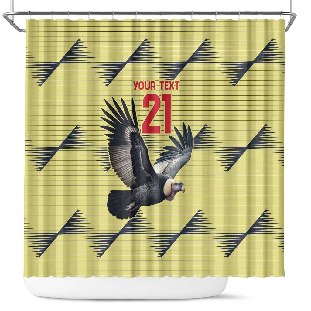 Colombia Football Custom Shower Curtain Los Cafeteros Andean Condor