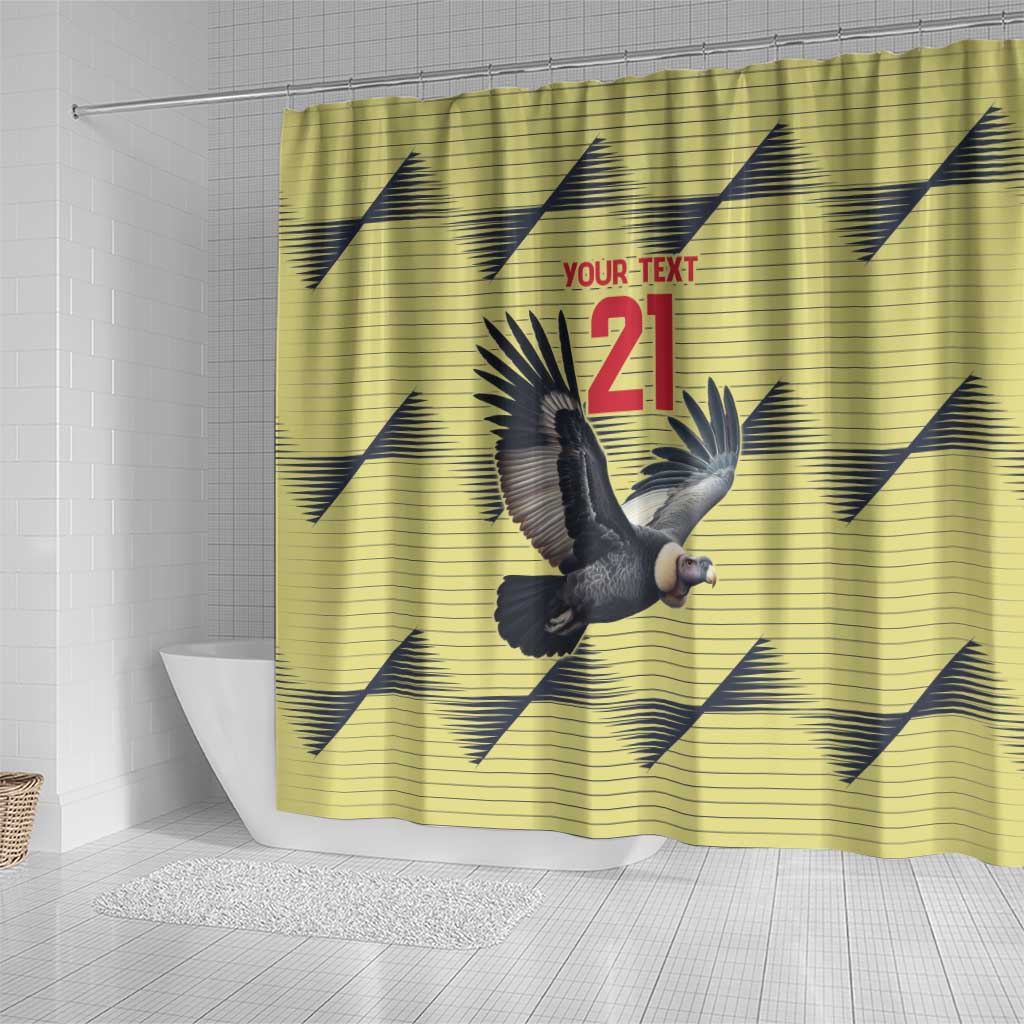 Colombia Football Custom Shower Curtain Los Cafeteros Andean Condor