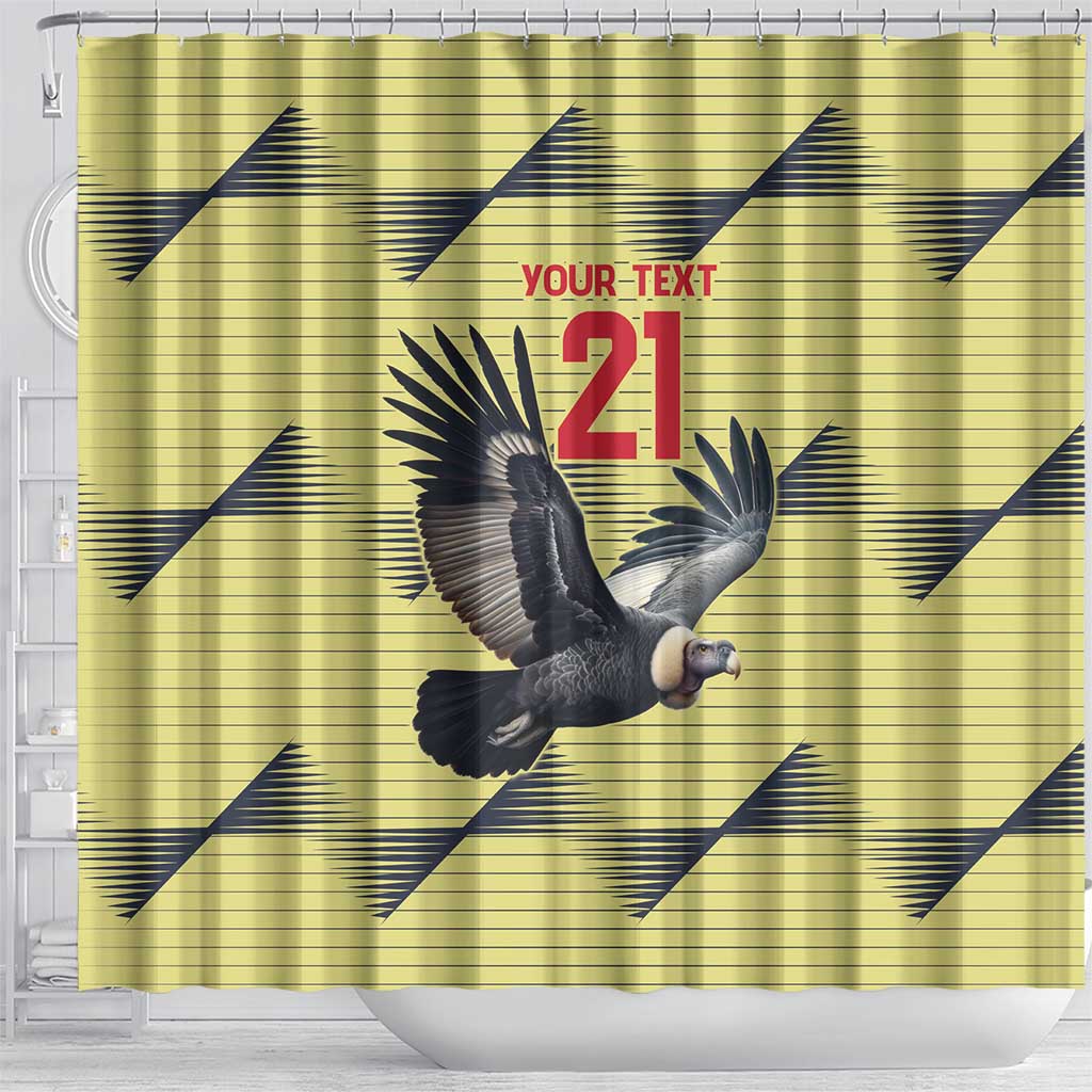 Colombia Football Custom Shower Curtain Los Cafeteros Andean Condor