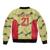 Colombia Football Custom Sleeve Zip Bomber Jacket Los Cafeteros Andean Condor