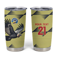 Colombia Football Custom Tumbler Cup Los Cafeteros Andean Condor