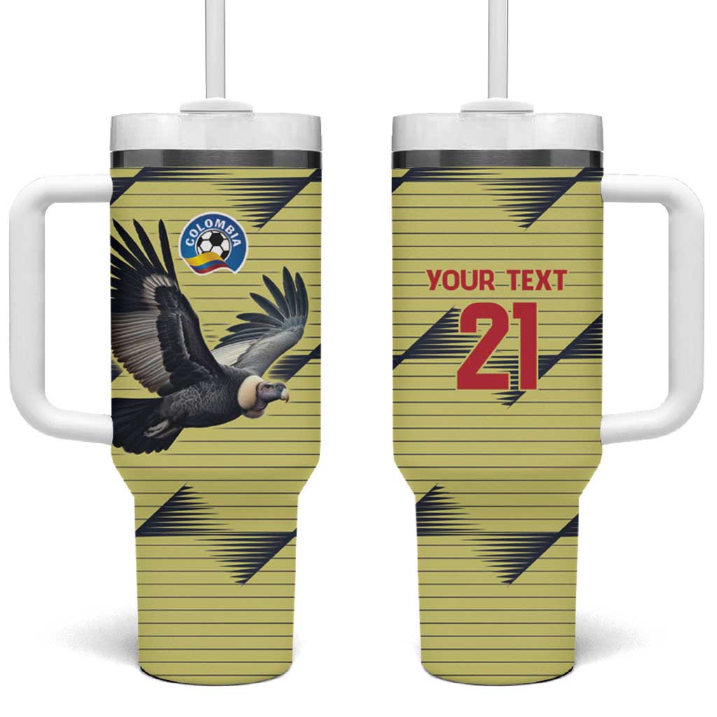 Colombia Football Custom Tumbler With Handle Los Cafeteros Andean Condor