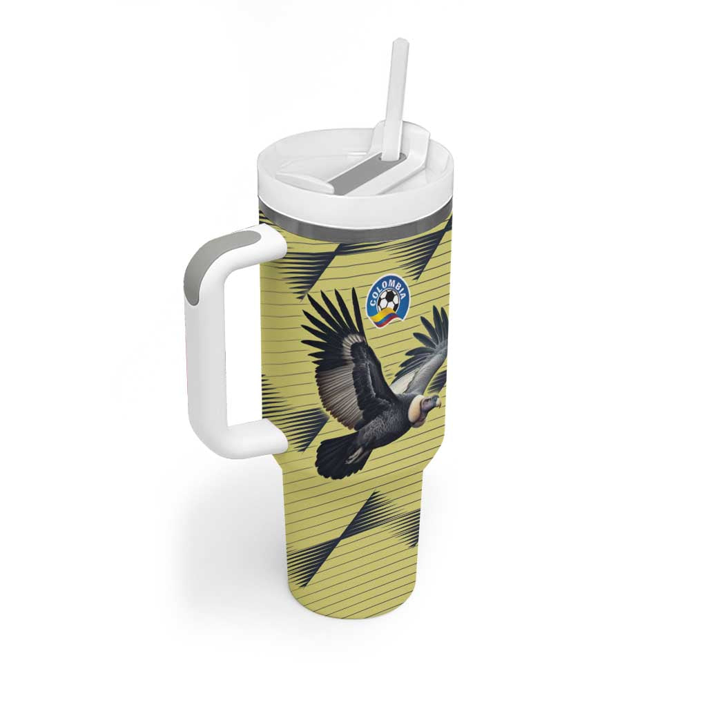 Colombia Football Custom Tumbler With Handle Los Cafeteros Andean Condor