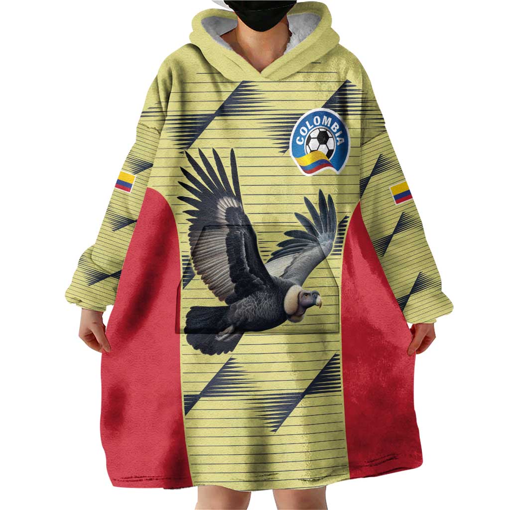 Colombia Football Custom Wearable Blanket Hoodie Los Cafeteros Andean Condor