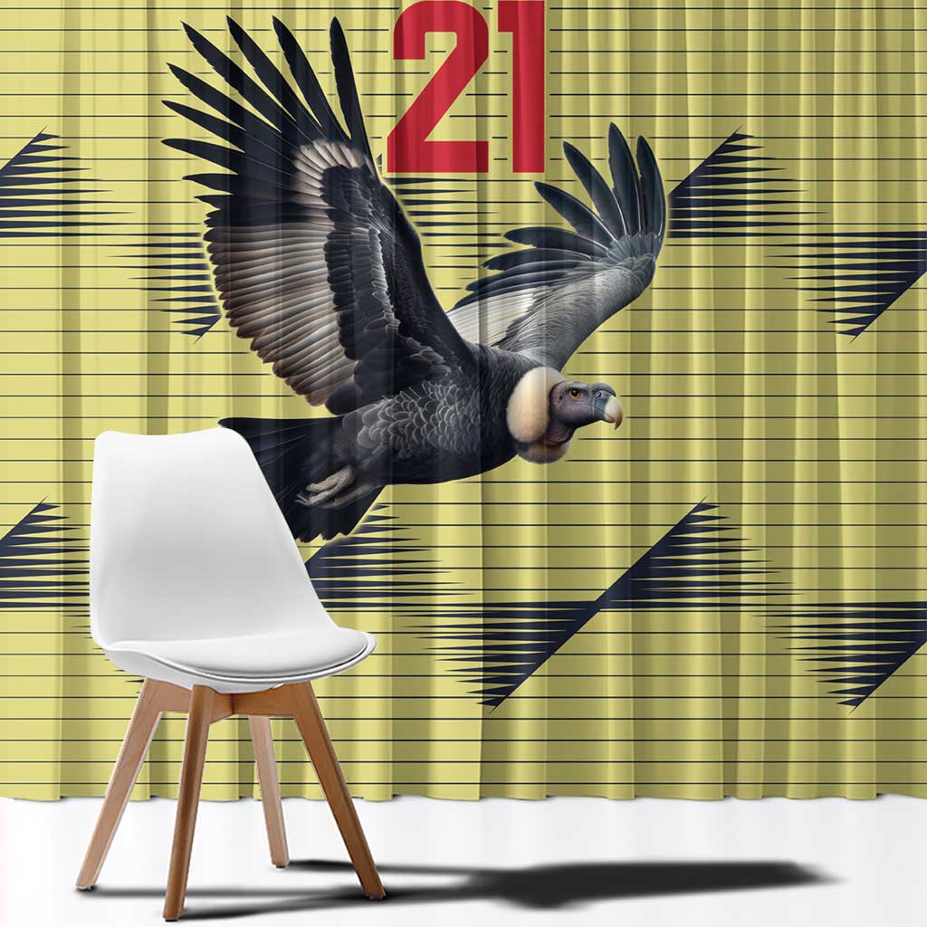 Colombia Football Custom Window Curtain Los Cafeteros Andean Condor LT9