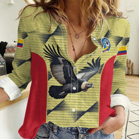 Colombia Football Custom Women Casual Shirt Los Cafeteros Andean Condor