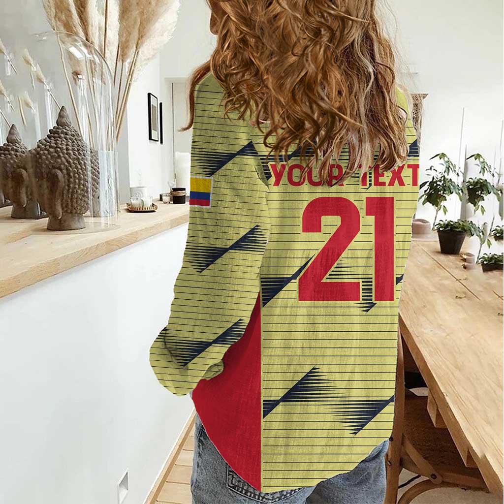 Colombia Football Custom Women Casual Shirt Los Cafeteros Andean Condor