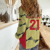 Colombia Football Custom Women Casual Shirt Los Cafeteros Andean Condor