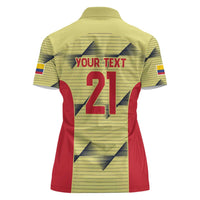 Colombia Football Custom Women Polo Shirt Los Cafeteros Andean Condor