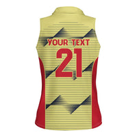 Colombia Football Custom Women Sleeveless Polo Shirt Los Cafeteros Andean Condor