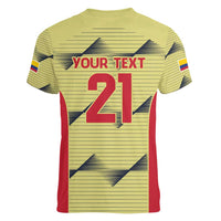 Colombia Football Custom Women V-Neck T-Shirt Los Cafeteros Andean Condor