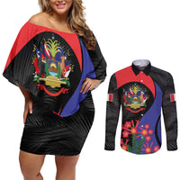 Peru Coat of Arms Couples Matching Off Shoulder Short Dress and Long Sleeve Button Shirt First Version 1821 - 1825