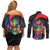 Peru Coat of Arms Couples Matching Off Shoulder Short Dress and Long Sleeve Button Shirt First Version 1821 - 1825