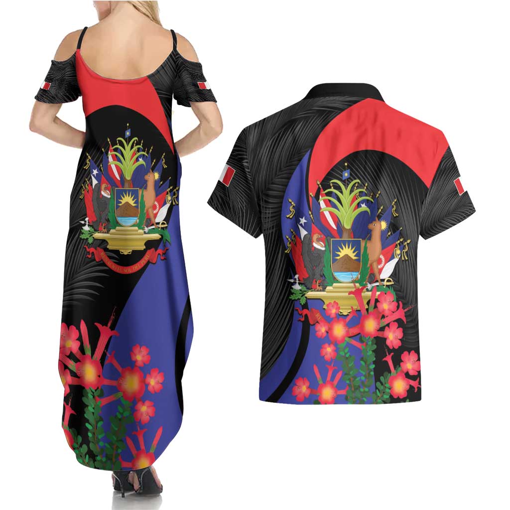 Peru Coat of Arms Couples Matching Summer Maxi Dress and Hawaiian Shirt First Version 1821 - 1825